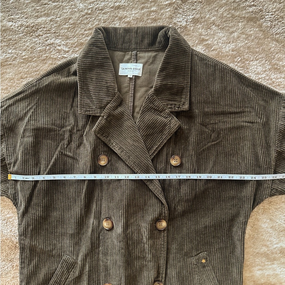 La Petite Étoile Women's Corduroy Long Coat - Picture 8 of 12